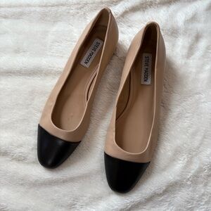 Steve Madden Blair Cap Toe leather Ballet Flats minimalist career office size 8